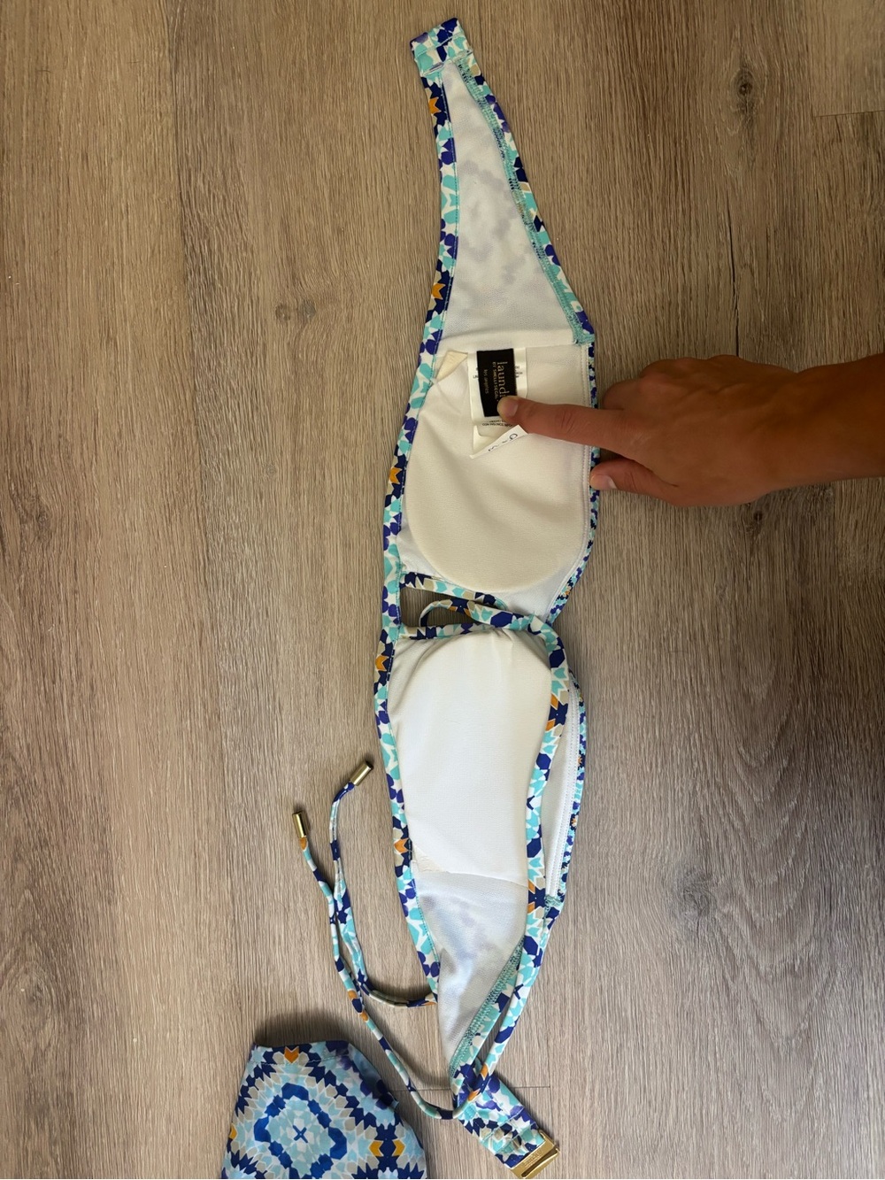 Laundry By Shelli Segal Blue Multi-Pattern Bikini + Cover-Up Set - Picture 4 of 7